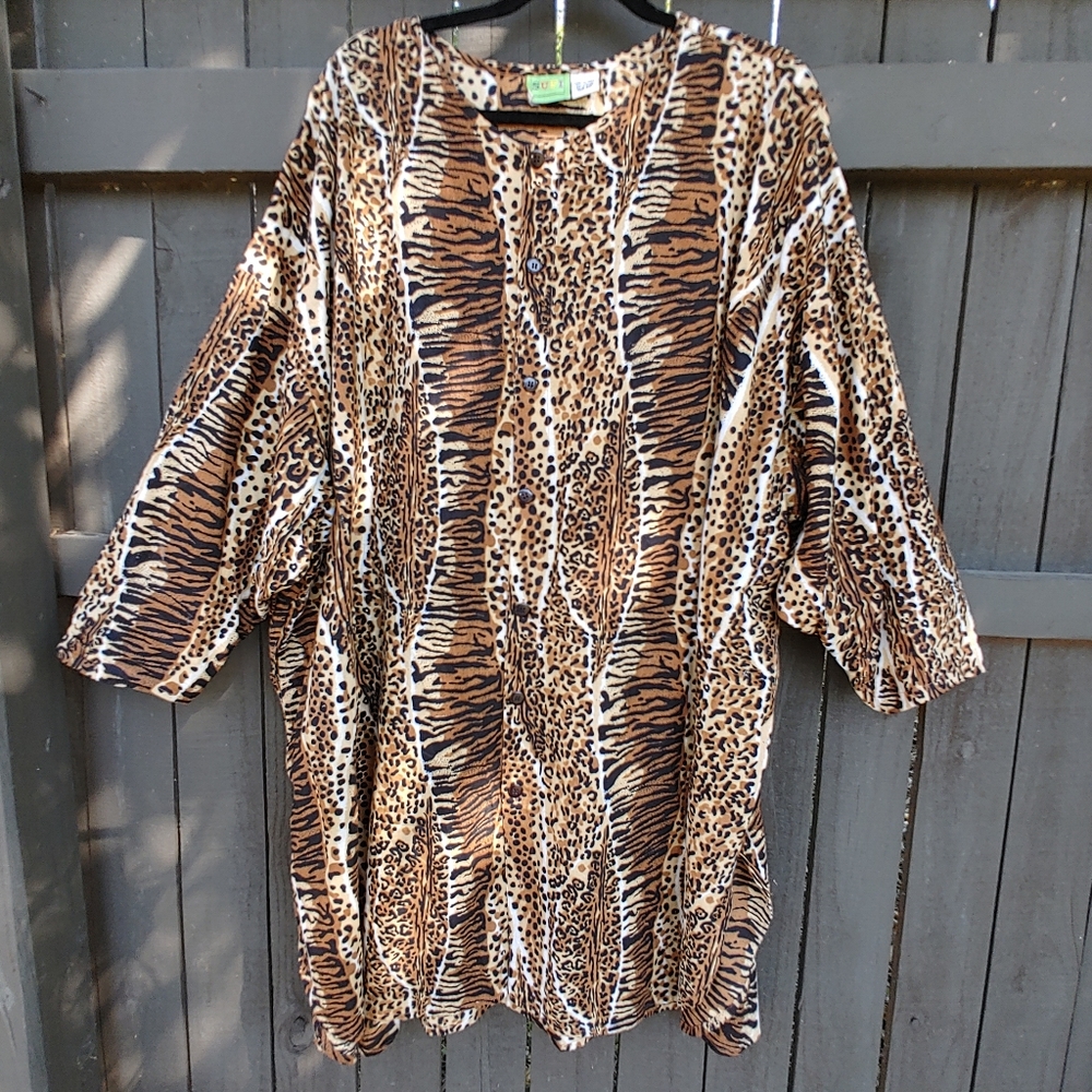 SUFI Leopard Print Kimono Top Size OS